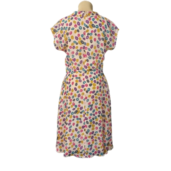 SOLD Bettie Page by TATYANA Retro Inspired Donut Circle Printed Dress Sz M - Picture 4 of 7